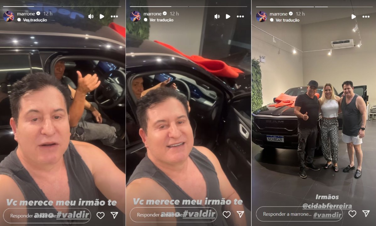 Marrone presenteia o irmão com carro - Reprodução / Instagram