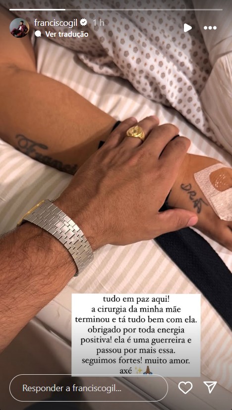 Filho de Preta Gil tranquiliza após cirurgia da cantora - Reprodução/Instagram