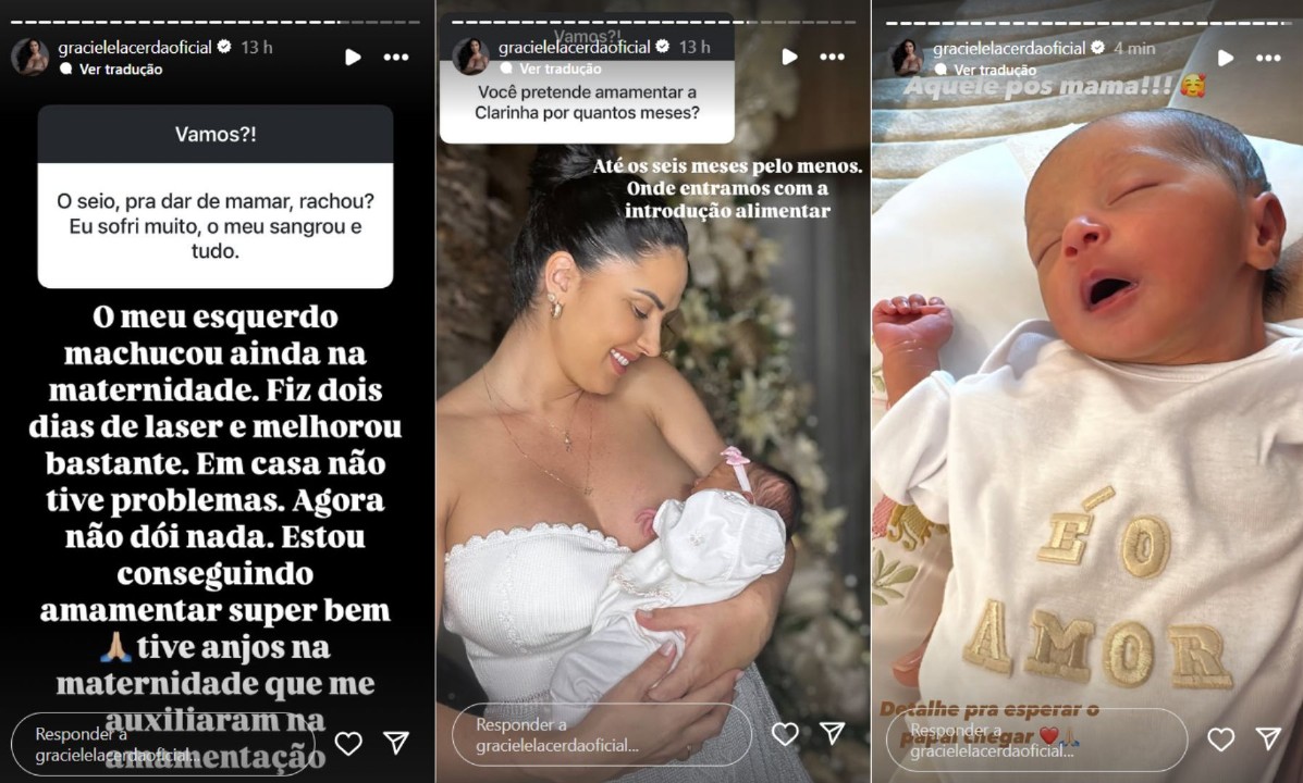 Graciele Lacerda fala sobre amamentação da filha, Clara - Reprodução / Instagram