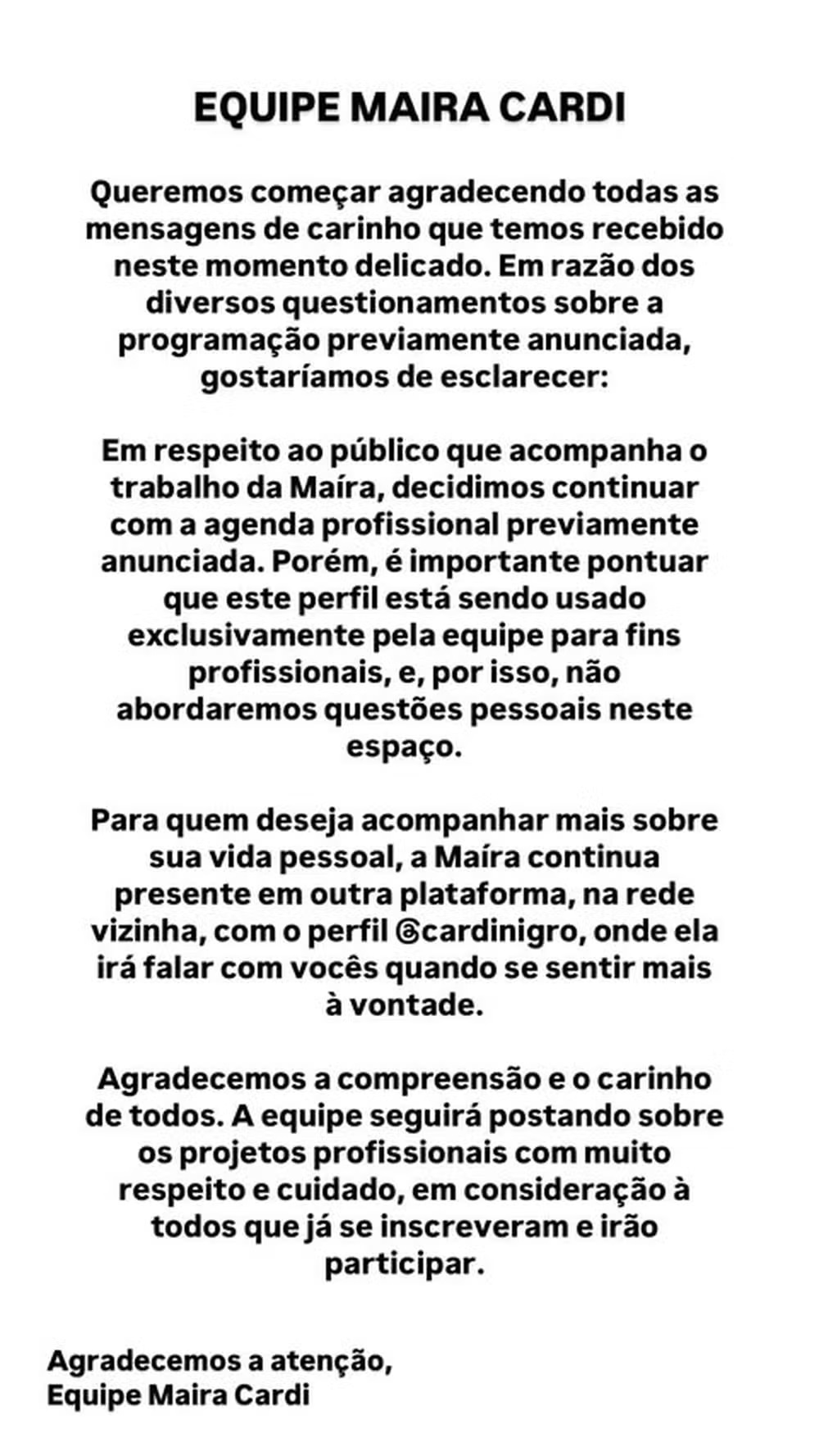 Storie de Maira Cardi (Reprodução/Instagram) 