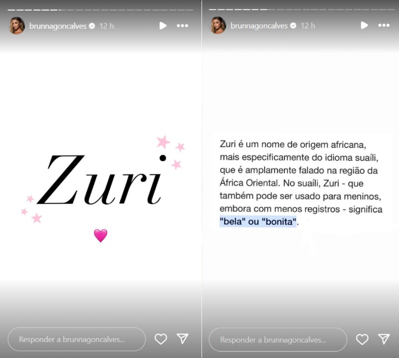 Significado do nome da filha de Ludmilla e Brunna Gonçalves - Reprodução/Instagram