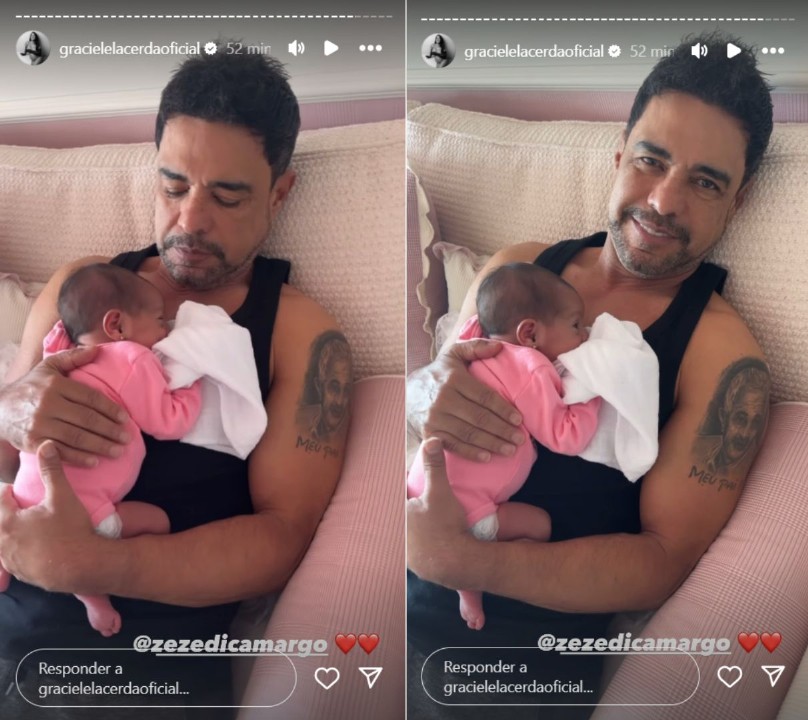 Zezé Di Camargo e a filha caçula, Clara - Reprodução/Instagram