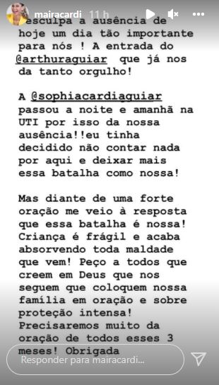 Maíra Cardi explica sumiço das redes sociais