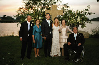 Casal entre os pais dela, Bush e Laura, e de Henry, Margareth e John