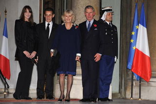 Encontro de Príncipe Charles e Camilla com o presidente francês Nicolas Sarkozy e a primeira-dama, Carla Bruni