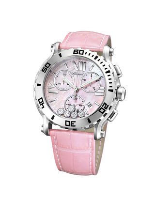 Cronógafo de ouro rosé com pulseira de couro de crocodilo Chopard chopard.com