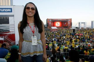 Patrícia Poeta na torcida pelo Brasil