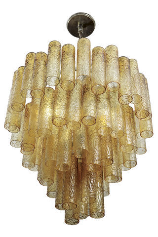 Lustre da década de 1960 de vidro âmbar, Passado composto século xx, (11) 3088-9128, passadocomposto.com.br