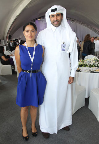 Salma Hayek e Sheikh Jabor Bin Yousuf Al Thani