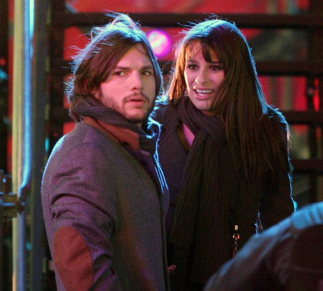 Ashton Kutcher e Lea Michele: beijo em Nova York