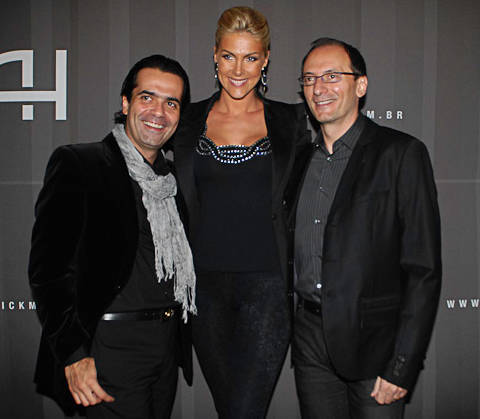 Os amigos Fábio Arruda, Ana Hickmann e Britto Jr