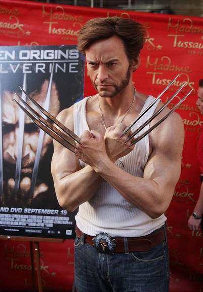 Estátua de cera de Wolverine, personagem de Hugh Jackman