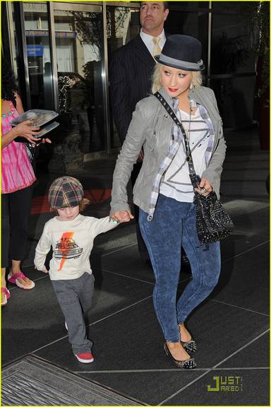 Christina Aguilera e o filho Max