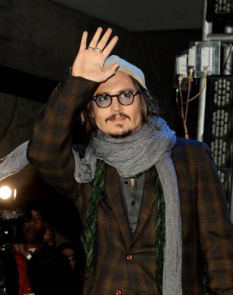 Johnny Depp durante divulgação do filme 'Alice no País das Maravilhas'