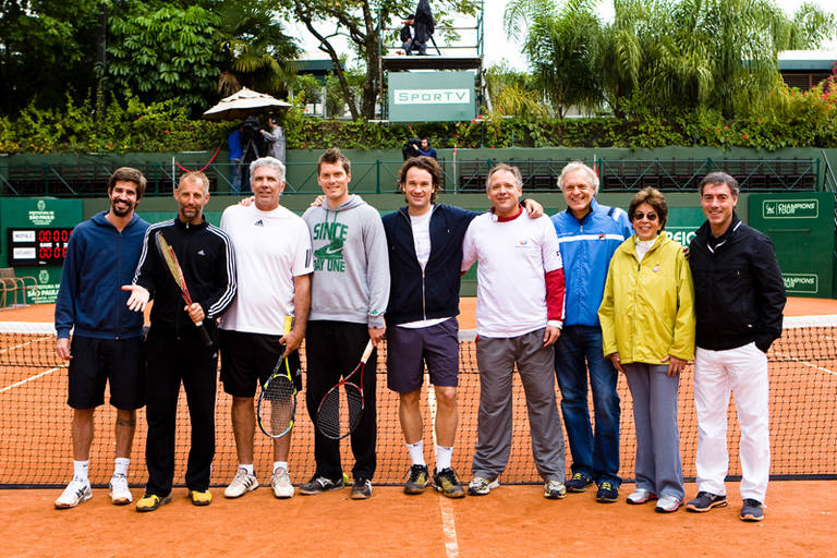 Flávio Saretta, Thomas Muster, Andres Gomez, Thomas Enqvist, Carlos Moya, Dacio Campos, Fernando Von Oertzen, Maria Esther