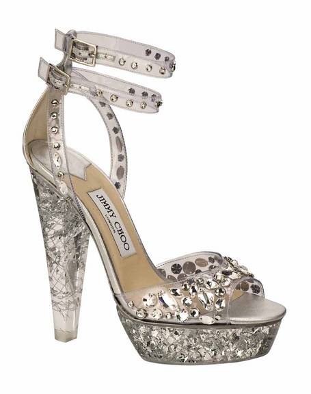 Let's rock: Sandália Nagara de couro metalizado, malha de prata e plástico transparente JIMMY CHOO 11 3552-2052 [jimmychoo.com]