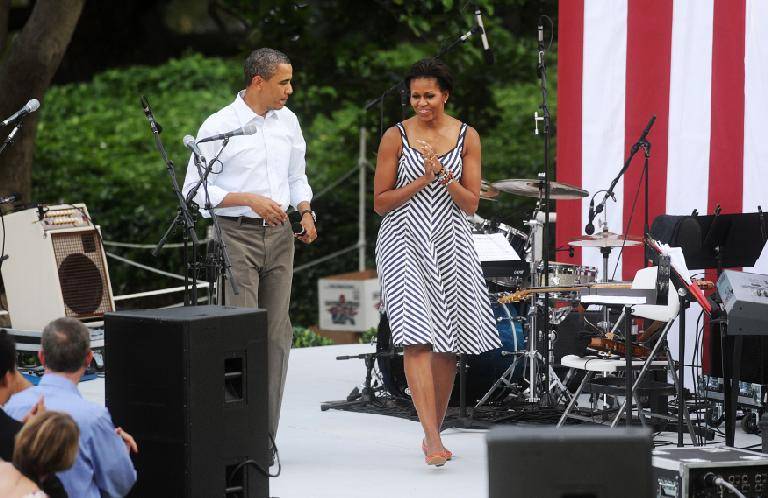 Barack e Michelle Obama em piquenique na Casa Branca