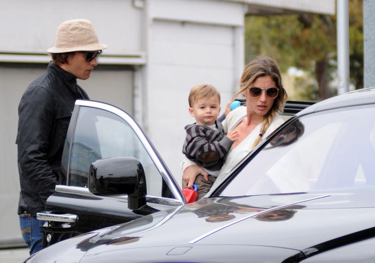 Tom Brady almoçou com o filho Benjamin e sua mulher, a bela Gisele Bündchen