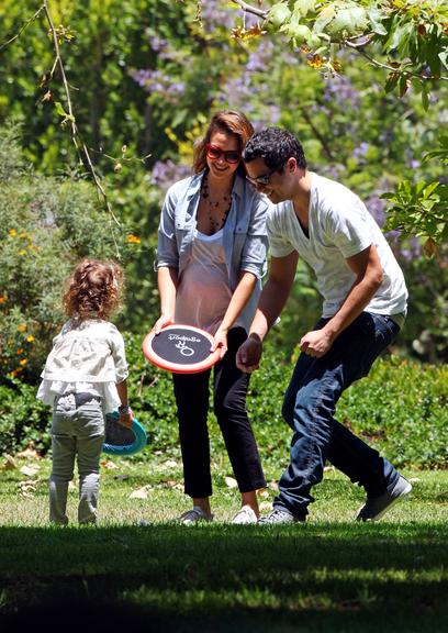 Jessica Alba com Cash Warren e a filha Honor Marie