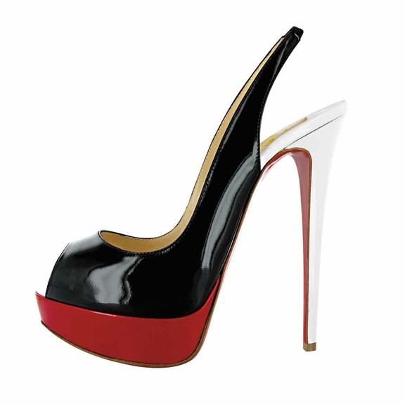 VAN DOESBURG: Sandália meia-pata de verniz CHRISTIAN LOUBOUTIN 11 3032-0233 [christianlouboutin.com]