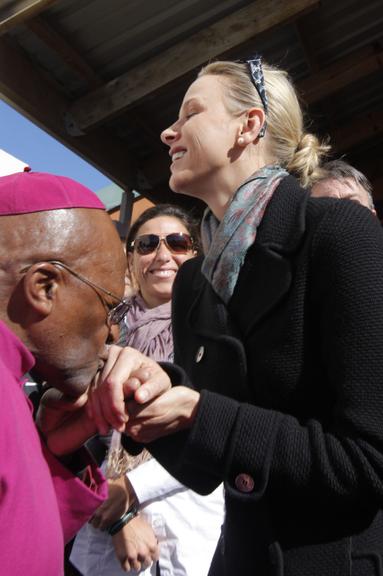 Princesa Charlene e o arcebispo Desmond Tutu