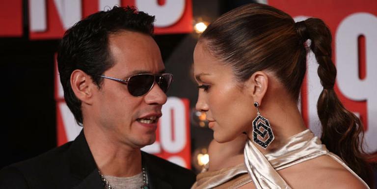 O casal Jennifer Lopez e Marc Anthony no Video Music Awards, em setembro de 2009.