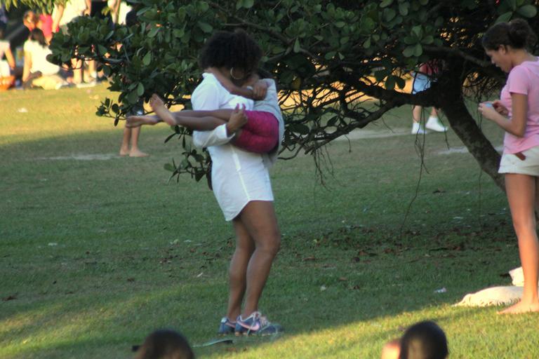 Adriana Bombom com a filha