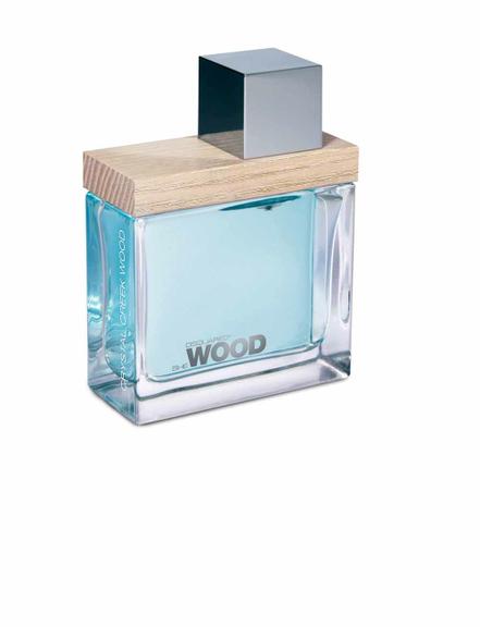 She Wood Crystal Creek – Fragrância amadeirada com notas de espinheiro-alvar, jasmim,  almíscar, violeta, vetiver, âmbar vegetal, madeira branca e sândalo DSQUARED2 0800 550-  203 [passion.com.br]