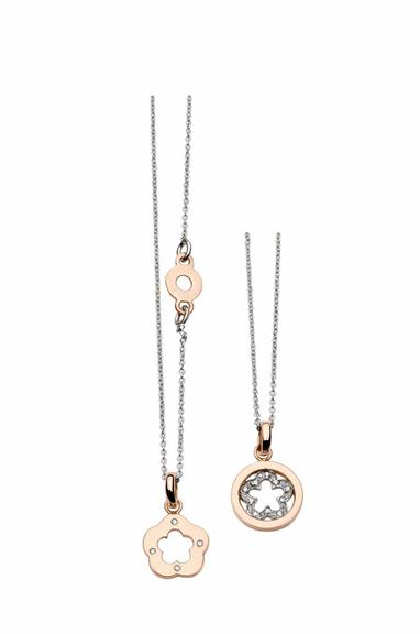 Ouro: Colares de ouro branco e rosé com diamantes e detalhes de madrepérola MOMUSSK 11 3284-2327 [momussk.com.br]