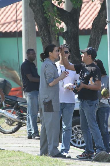 Lília Cabral durante gravação de 'Fina Estampa'