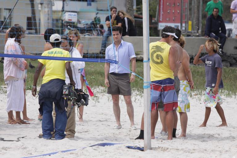 Marcelo Serrado e elenco gravam 'Fina Estampa'