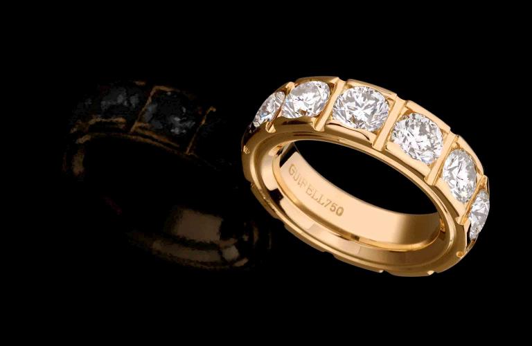 Fortuna - Aliança feminina em ouro amarelo com diamantes brancos H.Stern 0800 022-7442 (hstern.com.br)