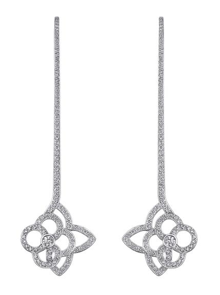 Brincos pendentes de ouro branco com 202 diamantes Louis Vuitton 00 3088-0833 (louisvuitton.com)