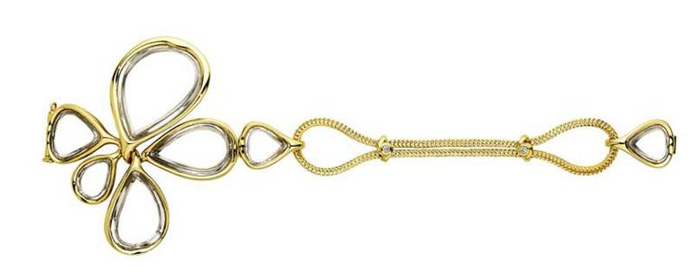 Pulseira de ouro amarelo com cristais de rocha e detalhes de diamantes H.Stern 0800 022-7442 (hster.com.br)