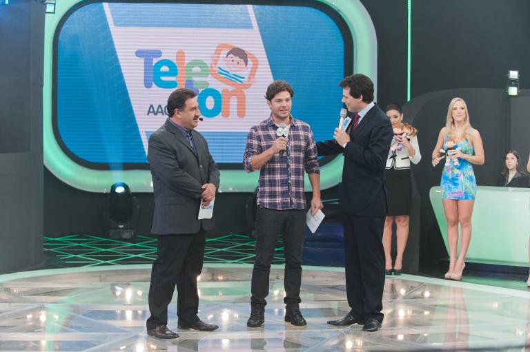 Ratinho, Eric Marmo e Celso Portiolli no Teleton 2011