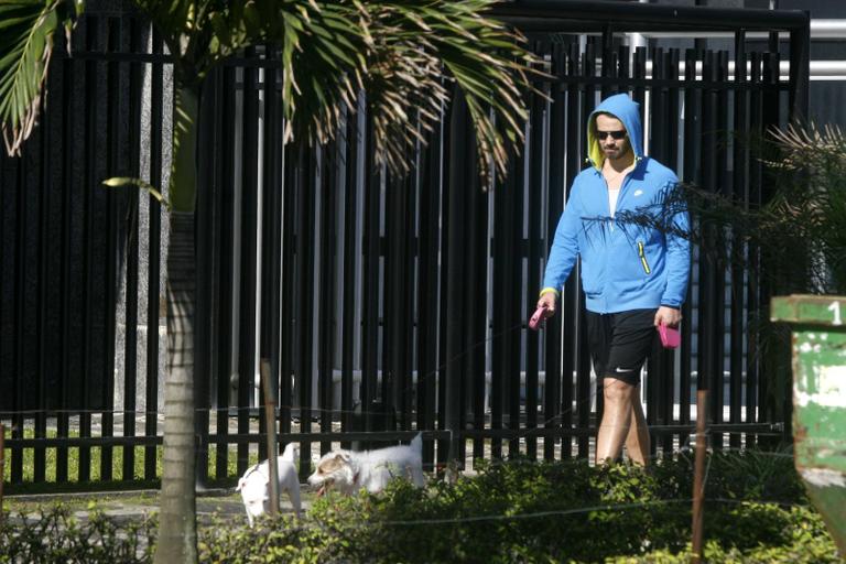 Carmo Dalla Vecchia passeia com seus cachorros 