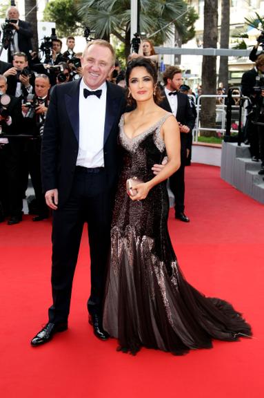 Salma Hayek e Francois-Henri Pinault na première de 'Once Upon a Time'