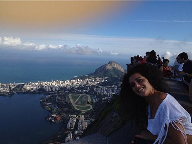 Noemí visita o Cristo Redentor no Rio de Janeiro