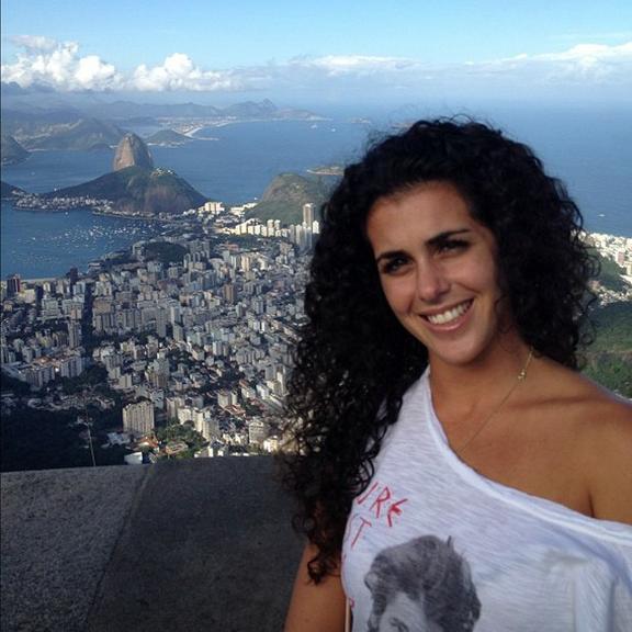 Noemí visita o Cristo Redentor no Rio de Janeiro