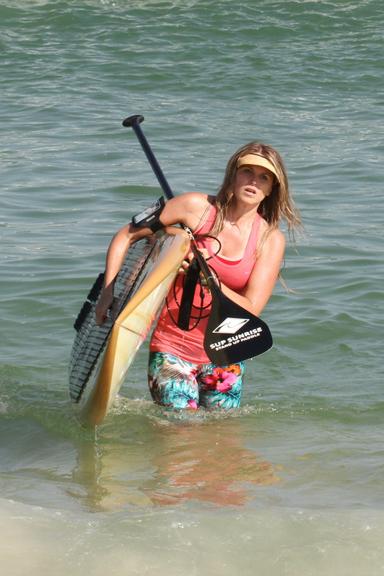 Susana Werner na praia da Barra da Tijuca