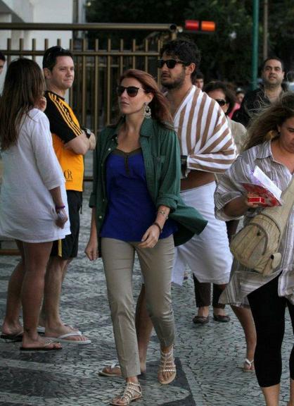 Alexandre Pato e Barbara Berlusconi em praia de Ipanema