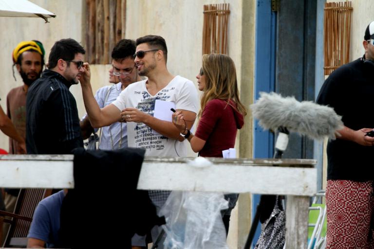 Cauã Reymond e Murilo Benício nas gravações de 'Avenida Brasil'