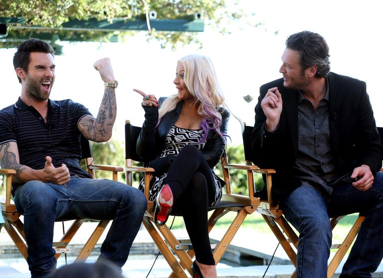 Adam Levine, Christina Aguilera e Blake Shelton