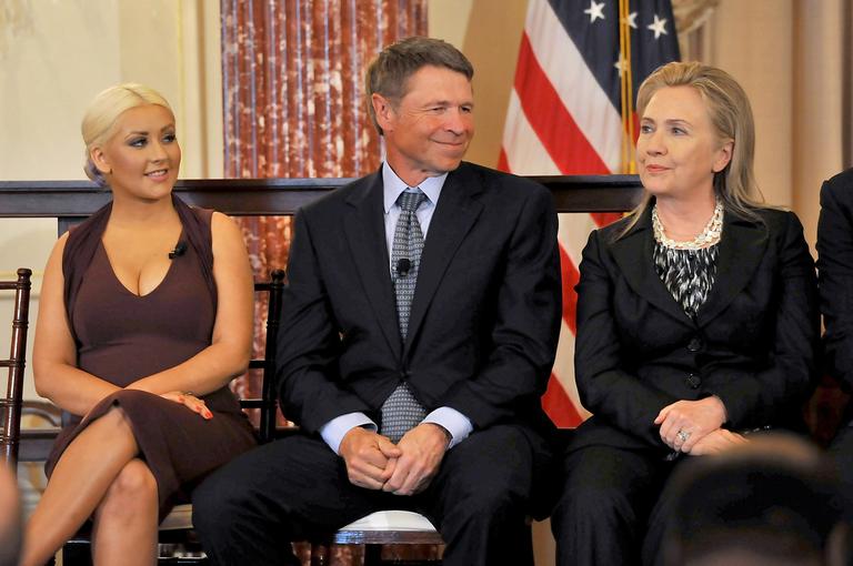 Christina Aguilera, David Novak e Hillary Clinton