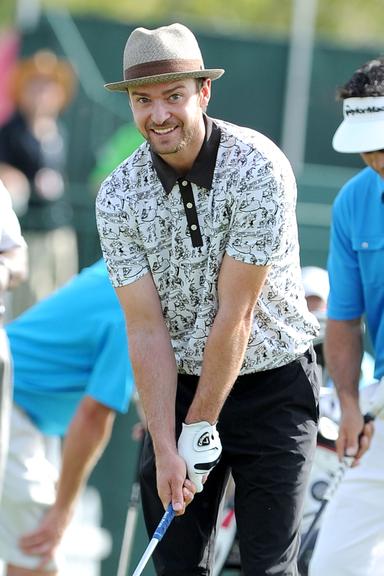 Justin Timberlake joga golfe em prol de um hospital, em las vegas, Estados Unidos