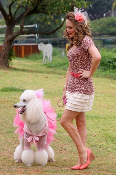 Gabriela Duarte em dia de filmagem no Rio