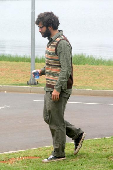 Bruno Gagliasso em dia de filmagem no Rio