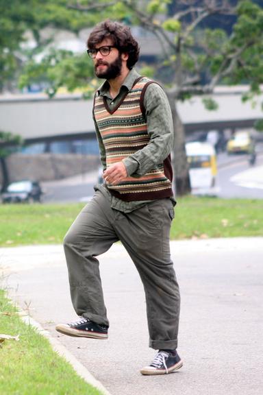 Bruno Gagliasso em dia de filmagem no Rio