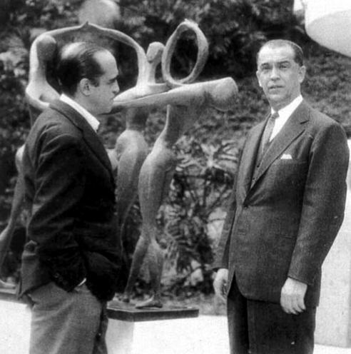 Oscar Niemeyer e Juscelino Kubitschek no planejamento de Brasília