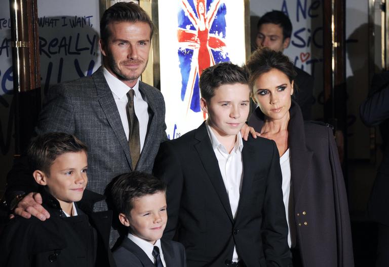 Romeo, David , Cruz , Brooklyn  e Victoria Beckham